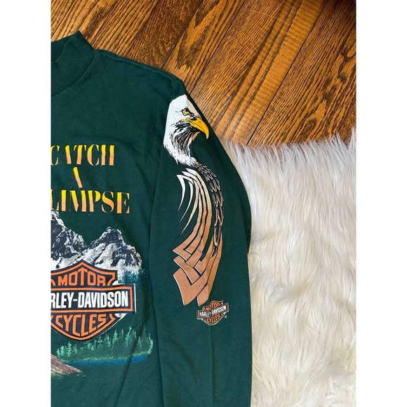 Rare Vintage Harley Davidson Catch A Glimpse Funwear Eagle Long Sleeve Shirt - Picture 5 of 8